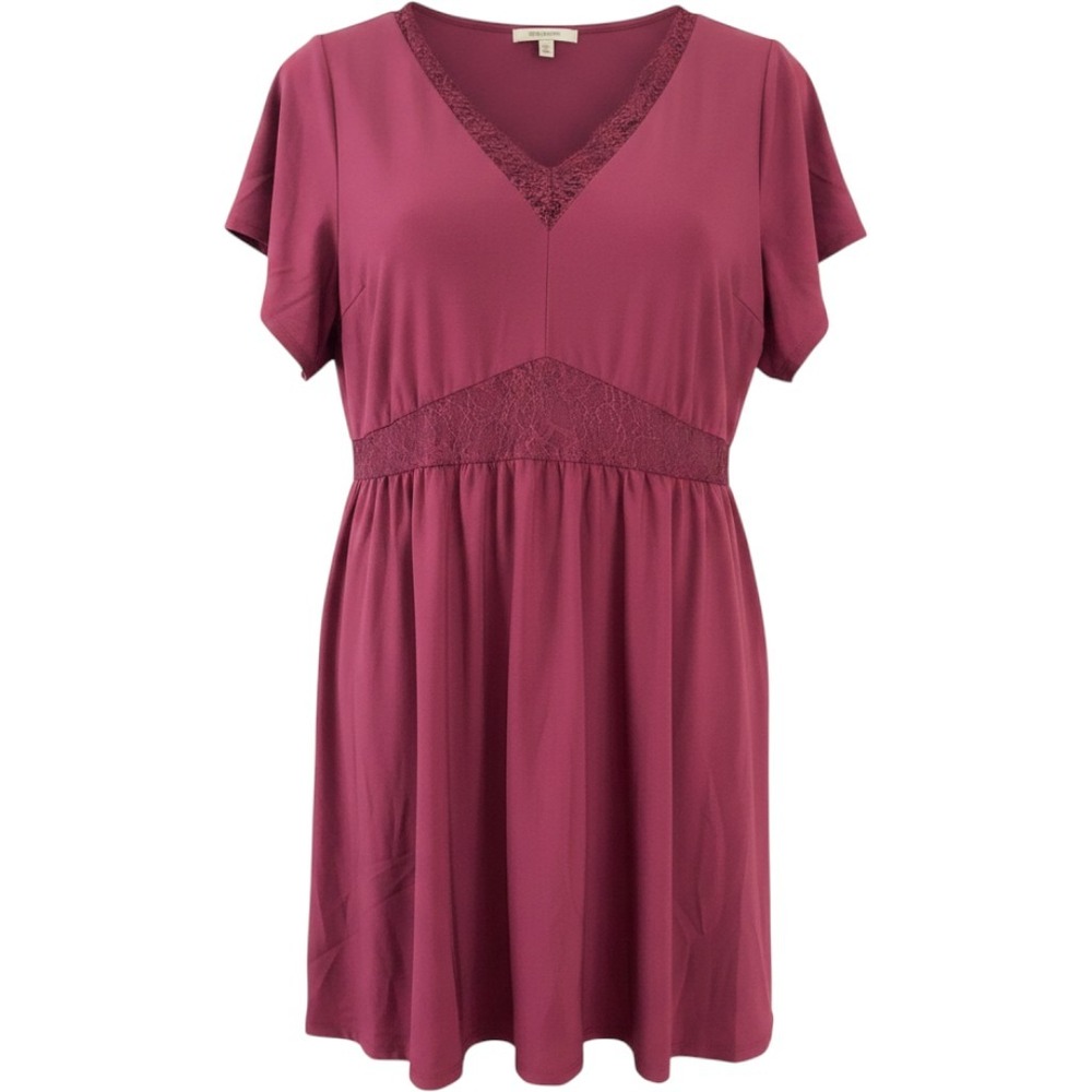 Torrid Nightfall Babydoll Dress Womens 20 Windsor Wine Lace Flutter Sleeve Mini